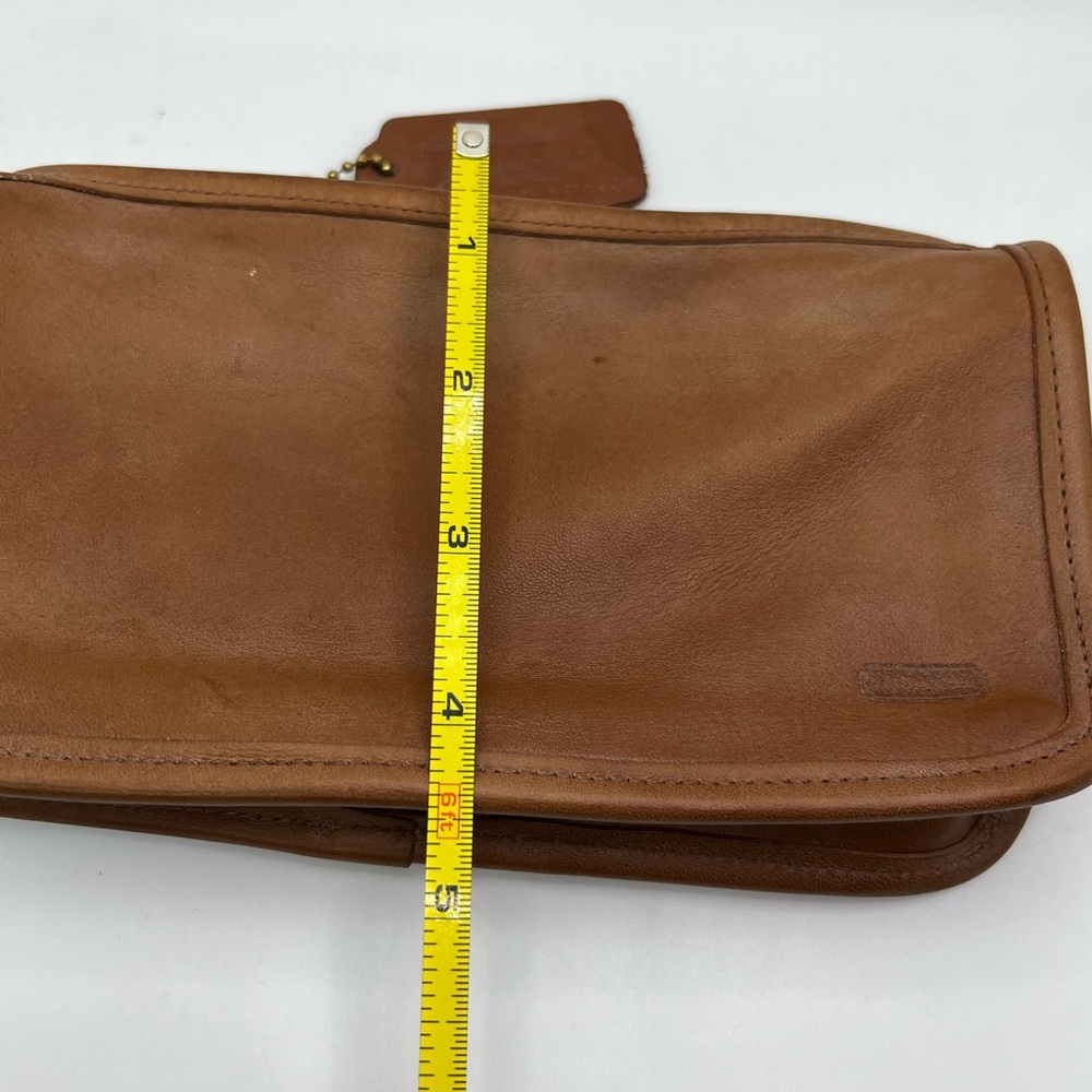 Coach Vintage Brown Leather Cosmetic Bag with Hangtag - Picture 11 of 16